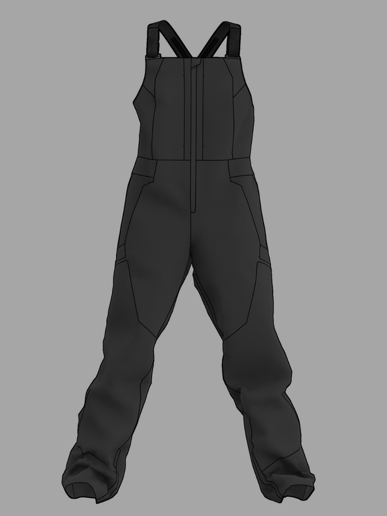 Full body design render Showing Burton Bib in all black