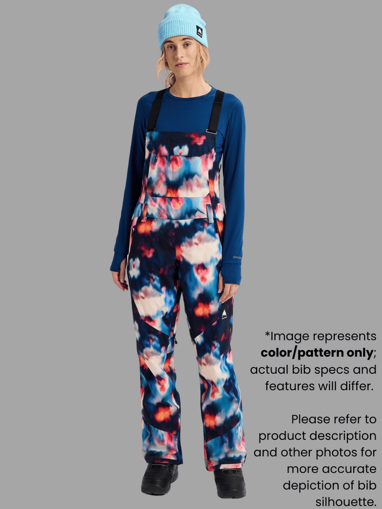 Full body design render showing Burton Bib in Floral Blur. This photo is used to show the Floral Blur pattern customer should refer to description for correct specs.